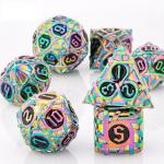 Thorns Striped Metal Dice Set Fantasy DND Multi Faceted Board Game