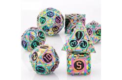 China Thorns Striped Metal Dice Set Fantasy DND Multi Faceted Board Game supplier