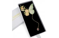 China 3D Metal Feather Bookmarks Personalized Silver Gold Plated Butterfly Bookmark Custom Design supplier