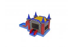 China Inflatable Marble Wall Effect Bounce House With Slide and pool supplier