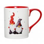 400ml Ceramic Coffee Cups , Porcelain Christmas Mugs With Cute Santa Claus Pattern for sale