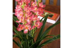 China High Lifelike 80cm Artificial Cymbidium Fabric Flowers House Table Decoration supplier