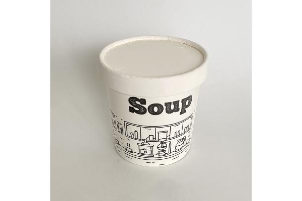 360ml 12oz Soup Paper Cup With Lid Single Wall Biodegradable Bowls
