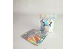China Custom Accepted Holographic Cosmetics Packaging Bags with Zipper supplier