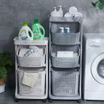 Versatile 3 Tier Vertical Laundry Sorter 44X34 Plastic Laundry Hamper for sale