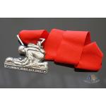Custom 3D Race Running Awards With 864*38mm Red Ribbon Personalized
