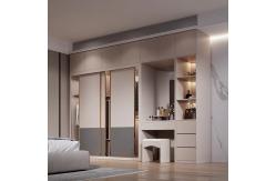 China Shoes Rack Equipped Sliding Door Wardrobe Closet ISO9001 With Lighting supplier