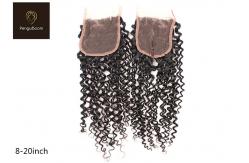 China Grade 8A Curly Reinforced Remy Human Hair Closure 130% Density supplier