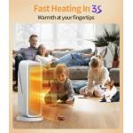 Waterproof IP44 Desktop Heater Fan With 1-4h Timer And 50 Degree Swivel Head for sale