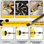 8pcs Power Drill Scrubber Brush Set Attachment 30x30 Extension Cloth Microfiber