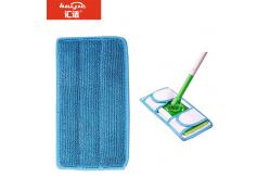 China Reusable Microfiber Wet Mop Pads Blue With White Canvas Backing 420gsm supplier