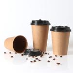 Eco-friendly Custom Printed Logo Coffee Paper Cup, Single-layer And Double-layer Biodegradable Water-based Coating With Lid Paper Cup for sale
