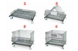 China Custom Stackable Wire Mesh Storage Bins , Welded Steel Mesh Storage Cages supplier