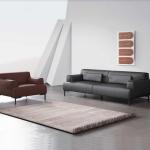 ISO Sponge Material Office Furniture Sofa Black Color Leather Sofa Set for sale