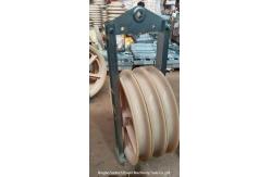 China MC Nylon Wheels Conductor Stringing Pulley Blocks With Galvanized Steel Frame supplier