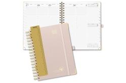 China Hardcover Spiral Medium Academic Planner Light Pink For Student Use supplier