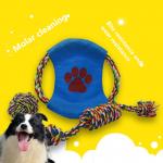 Cotton Rope 3 Piece Dog Frisbee Toy Teddy Puppy Knot Bite Ball for sale