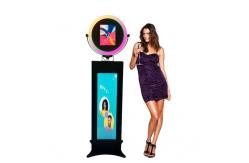 China Round Head Ipad Photo Booth Stand Sheet Metal Base With Frosted Acrylic Lampshade supplier
