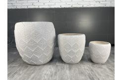China Customized Fiber Clay Planter 55Pound/Set With Texture Surface supplier