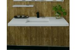 China Acrylic Solid Surface Wall Mount Bathroom Sink Rectangular Eco - Friendly supplier
