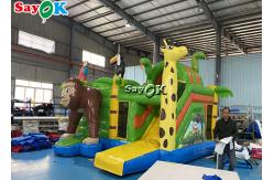 China Zoo Themed Inflatable Bounce House Children'S Playground Water Slide supplier