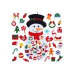 39 X 26 Inch Childrens Felt Handicraft Snowman Set With 36pcs Ornaments for sale