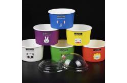 China Biodegradable 280ml Ice Cream Paper Cup With Plastic Lids Logo Printing supplier