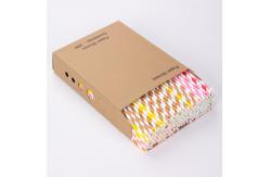 China Disposable Food Product 20cm Paper Straw with Custom Printed Biodegradable Design supplier