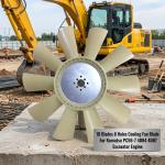 Excavator Cooling Fan Blade 10 Blades 8 Holes Fit PC56-7 4D84 4D87 Diesel Engine Replacement Parts for sale