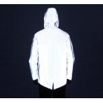 Mid Length Waterproof Mens Reflective Jacket With Hood Long Fishtail Style
