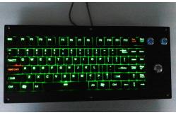 China Panel Mount Backlight Mechanical Keyboard With 25mm trackball Mouse supplier