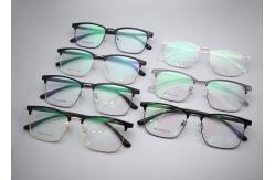 China Portable Rectangle Metal Browline Glasses Framework Unisex 3534 supplier