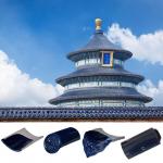 Blue Chinese Ceramic Tile Roofing Glazed For Ancient Thai Temple Building Roof for sale
