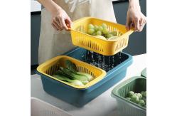 China OEM ODM Rectangle Double Plastic Drain Basket Save Space Green supplier