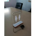 DC12V Six Color Transparent Acrylic LED Sign With Wooden Base for sale