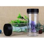 220ml / 350ml Food Clear Plastic Packaging Tubes / Cylinder PET Bottle With Security Cap