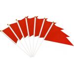 Plastic Sticks Red Pennant Flags Mini Hand Held Solid Blank Flag Sports Club School for sale