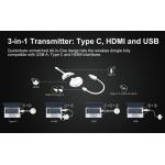 Black Wireless Hdmi Transmitter Plastic WiFi Display Dongle For Windows