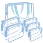 Clear Cosmetic Makeup Bags Set Clear PVC With Zipper Handle Portable Travel for sale