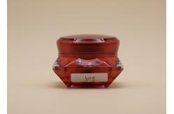 China Red Diamond Shape Empty Cosmetic Pots ABS Plastic Cap OEM Design Available supplier