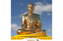 China Giant Bronze Buddha Statue Customized Spray Paint Finish With Gold Leaf Surface supplier