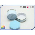 Blue Customized Small Paper Gift Tube Designed Logo Matte Lamination for sale