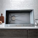 Stylish Grey Tone Grey Partition-Designed Kitchen Sink  Partition for water control, grey appearance fits modern kitchen for sale