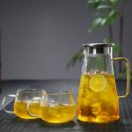 1400ml / 1700ml Glass Fridge Jug , Lightweight Tempered Glass Pitcher