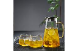 China 1400ml / 1700ml Glass Fridge Jug , Lightweight Tempered Glass Pitcher supplier