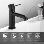 Brass Modern Single Hole Single Handle Basin Mixer in Matte Black for sale