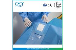 China Blue SMS PP Ophthalmic Drape With Pouch Fluid Collection supplier