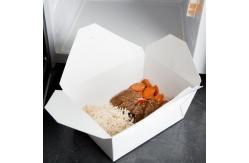 China Rectangle Disposable White Kraft Printing Paper Borad Packaging Stand Up Lunch Box supplier