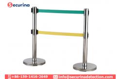 China 910mm Height Security Posts And Bollards , Retractable Belt Barriers Stainless Steel supplier