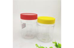 China Non - Toxic Food Grade Clear Plastic Cylinder / 10oz Peanut Butter Bottles supplier